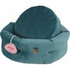 Panier vert paon chesterfield Chambord pour chat