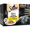 SHEBA Mini Filets Coffret de aves em molho - 4 sabores