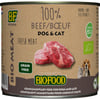 BIOFOOD Nassfutter 100% Rindfleisch BIO für Hunde und Katzen