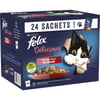 FELIX Tendres Effilés em Geleia Délicieux Duos Carnes para gato adulto 24 saquetas