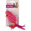 Jouet Souris rose en sisal avec plumes et grelot pour chat