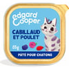 Edgard & Cooper Barquette de Pâtée Cabillaud et Poulet frais Sans Céréales pour Chaton