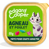 Edgard & Cooper Barquette de Pâtée Agneau et Poulet frais Sans Céréales pour Chat Adulte