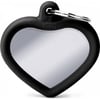 Médaille à graver Hushtag cœur chrome noir