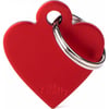 Medalla personalizable Basic corazón rojo de aluminio