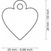 Medalla personalizable Basic corazón negro de aluminio