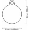 Médaille à graver Glam petit cercle noir avec os et Cristaux Swarovski