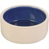 Tigela de cerâmica grés azul e bege