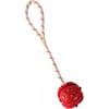 Mini Bal aan een touwtje voor honden, rode kleur, natuurlijk rubber