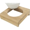 Plato de cerámica con soporte de bambú para gato