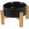 Zolux Voerbak keramiek steengoed Kéramo met standaard voor kleine honden en katten - Zwart