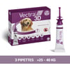 Vectra 3D, antiparasitaires pour chien - anti puces, tiques, moustiques, phlébotomes, mouches d'étable