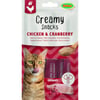 BUBIMEX Creamy Snacks Urinary Friandise à lécher au poulet et cranberry pour chat