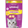 WHISKAS TEMPTATIONS Petiscos de Frango & Queijo para gato adulto