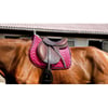 EQUITEHME Zadeldekje Glossy in frambooskleurig fluweel voor paarden