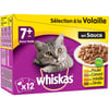 Comida húmeda WHISKAS 7+ Selección de Aves de corral en gelatina para gatos Senior
