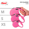 Laisse rétractable en corde Flexi New CLASSIC rose