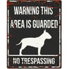 Placa de sinalização quadrada de metal de cão AVISO Bull Terrier