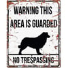 Schild WARNING mit Australian Shepherd