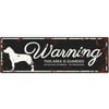 Pannello metallico rettangolare WARNING. Staffordshire Terrier