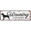 Cartel rectangular metal WARNING Staffordshire Terrier