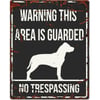 Schild WARNING mit Staffordshire Terrier