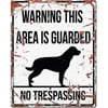 Schild WARNING mit Rottweiler