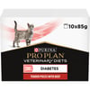 Pack de 10 pâtées PRO PLAN Veterinary Diets Feline DM ST / OX Diabetes Management au Boeuf