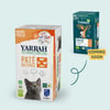 Packung mit 8 NAssfutter YARRAH Bio 100g ohne Getreide für erwachsene Katzen