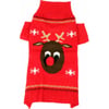 Jersey de Navidad Rojo con Reno Zolia Festive para perros - Adecuado para perros grandes
