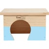 Casa rectangular em madeira para roedores com telhado plano - vários tamanhos