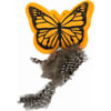 Farfalla in peluche e piume con carta Crinckle e odore di menta