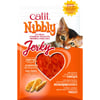 Snacks naturales Tiras de pollo Catit Nibbly Jerky para gatos - 2 sabores