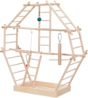 Base de jeu en bois avec échelles et balançoire