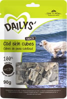 Dailys Friandises cubes de peau de Cabillaud pour chien - 90g - morue - 90 gr