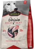 OPTIMUS Origin Fresh Meat frango, pato e cordeiro fresco para cão