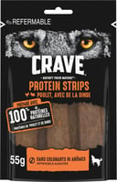 CRAVE Protein Snacks Getreidefreie Hühner- und Putenstreifen für Hunde
