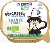 NESTOR BIO Getreidefreie Pastete mit Forellen- und Putenfrikassee für Katzen