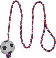 Balón de fútbol atado a una cuerda