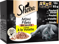 SHEBA Mini Filets Coffret à la volaille en sauce - 4 saveurs