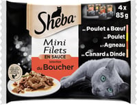 SHEBA Comida húmeda para gatos Mini Filets Selección de carne en salsa - 4 recetas