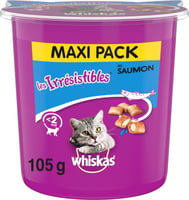 WHISKAS LOS IRRESISTIBLES de Salmón Maxi pack de golosinas para gatos adultos