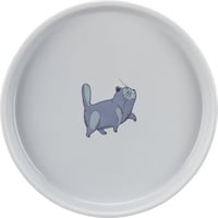 Tigela plana e larga em cerâmica para gato