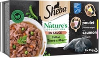 SHEBA Nature's Collection Tarrinas Tierra y Mar en salsa para gatos