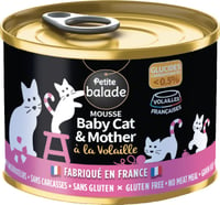 PETITE BALADE Mousse Mother & Baby Cat de aves para gatinho - 200g
