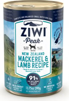ZIWIPEAK - Alimento húmido sem cereais de cavala sarda e cordeiro para cães de todas as idades