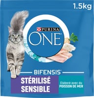 PURINA ONE Stérilisé Sensible mit Fisch Vollkorn für empfindliche sterilisierte Katzen