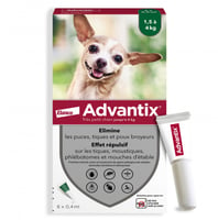 ADVANTIX Pipette anti-parasitaire pour chien - Anti-puce, tiques, moustiques, phébotomes, poux broyeurs et mouches d’étable