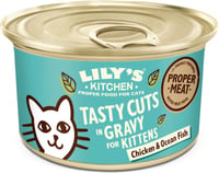 LILY'S KITCHEN Tasty Cuts Alimento húmido para gatinho de frango e peixe