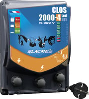 Lacmé Clos Netzgerät mit 4 Joule Leistung und Balkendiagramm